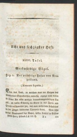 Acht und sechzigster Heft.
