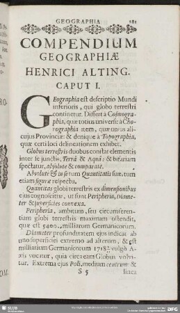 Compendium Geographiae Henrici Alting