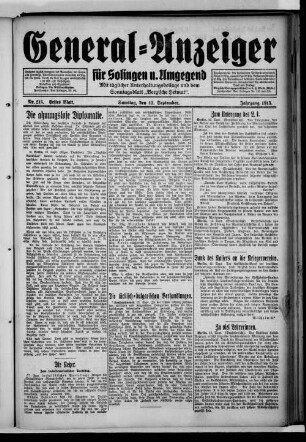 General-Anzeiger für Solingen und Umgegend. 1910-1920