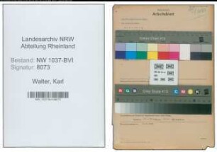 Entnazifizierung Karl Walter , geb. 13.04.1896 (Verw.Inspektor)