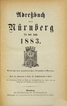 Adreßbuch von Nürnberg. 1883