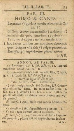 Fab. III. Homo & Canis