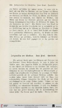 Zeitgenossen der Classiker. Jean Paul. Humboldt