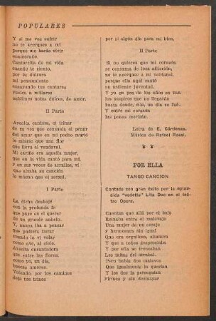 Por ella : Tango canción