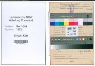 Entnazifizierung Karl Kirsch , geb. 13.02.1905 (Kaufmaennischer Angestellter)