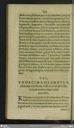 CXL. Undecima Deambulationum ruralium utilitas: rerum creatarum concatenationis miratio