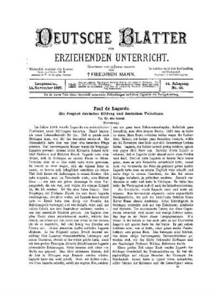 Paul de Lagarde : ein Prophet deutscher Bildung und deutschen Volkstums ; (Fortsetzung)