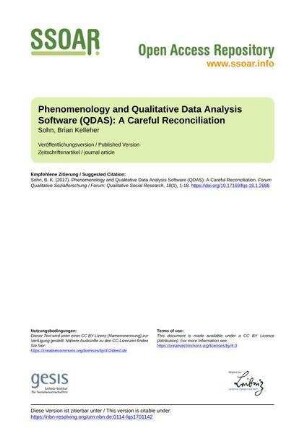 Phenomenology and Qualitative Data Analysis Software (QDAS): A Careful Reconciliation