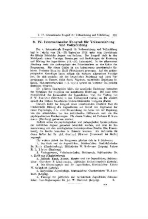 IV. Internationaler Kongreß für Volkserziehung und Volksbildung
