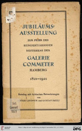 Gemälde erster Meister : Juli-August 1921