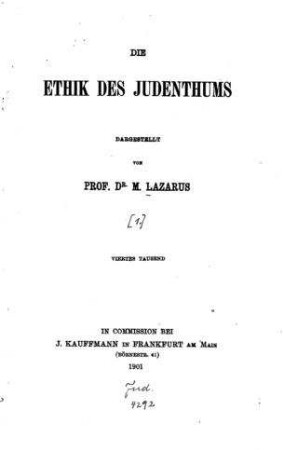 Die Ethik des Judenthums