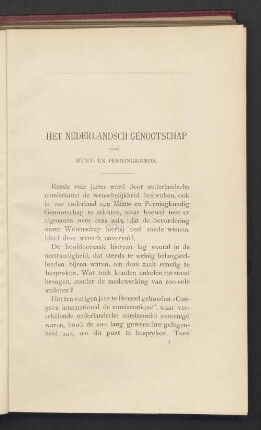 Het Nederlandsch Gennotschap voor Munt- en Penningkunde