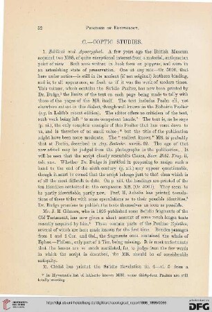 Prgress of Egyptology : coptic studies