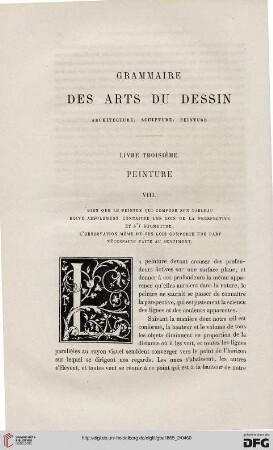 19: Grammaire des arts du dessin, 3, Peinture, 8 : architecture, sculpture, peinture