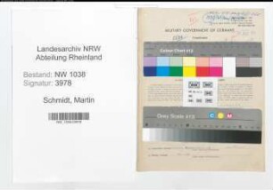 Entnazifizierung Martin Schmidt , geb. 25.07.1904 (Beamter)