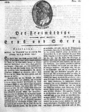 Nro. 16, Dienstag, den 22. Januar 1805