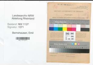Entnazifizierung Emil Bernshausen , geb. 26.06.1904 (Autoschlosser)