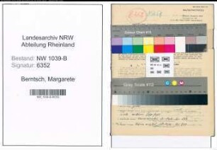 Entnazifizierung Margarete Berntsch , geb. 22.12.1905 (Lehrerin)