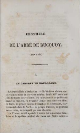 Histoire de l'Abbé De Bucquoy