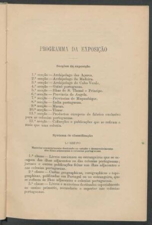 Programma da exposição
