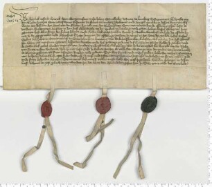 Die Lüneburger Ratsmannen Hinrik Viscule, Hinrik Bere und Johan Semmelbecker bekunden als Testamentsvollstrecker des Ratsmannes Hans van der Molen eine Abteilung, Veräußerung und den Wiedererwerb von Sülzgut