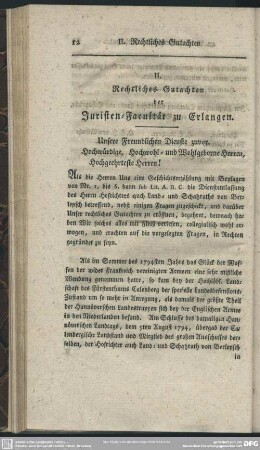 II. Rechtliches Gutachten der Juristen-Facultät zu Erlangen
