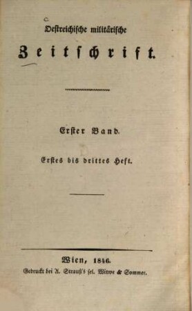 Oestreichische militärische Zeitschrift. 1846, 1/3