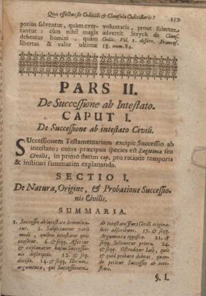 Caput I. De Successione ab intestato Civili.