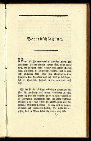Berathschlagung.