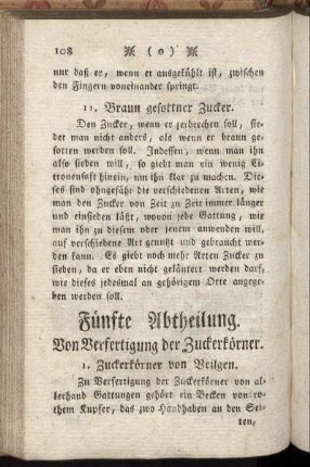 Fünfte Abtheilung. Von Verfertigung der Zuckerkörner.