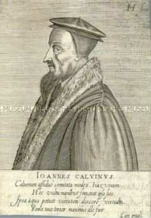 Profilbildnis des Reformators Jean (Johannes) Calvin