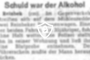 Schuld war der Alkohol