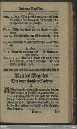 Drittes Register. Der vornehmsten Sachen