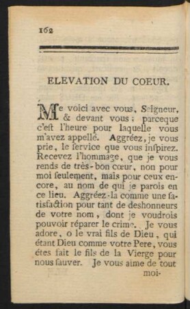 Elevation du coeur
