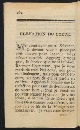 Elevation du coeur