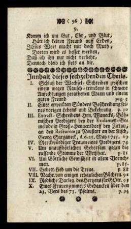 Innhalt dieses sechzehenden Theils