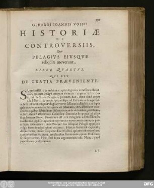 Pars Prior. Quae est de Massiliensium sententia, super controversia de necessitate gratiae praevenientis.