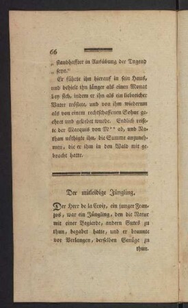 Der mitleidige Jüngling.