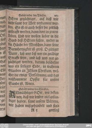 Gebätt wider den Türcken.