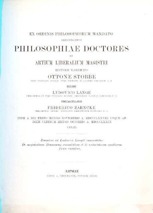 Ex Ordinis Philosophorum mandato renuntiantur philosophiae doctores et artium liberalium magistri. 1878/79