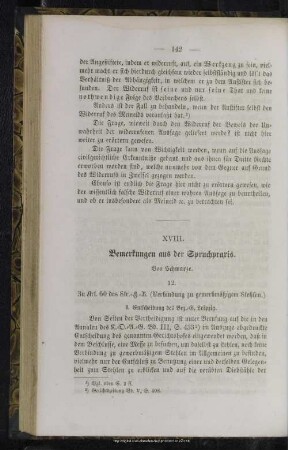 XVIII. Bemerkungen aus der Spruchpraxis