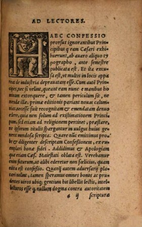 Confessio exhibita Caesari in Comitiis Augustae anno 1530 : addita est Apologia Confessionis