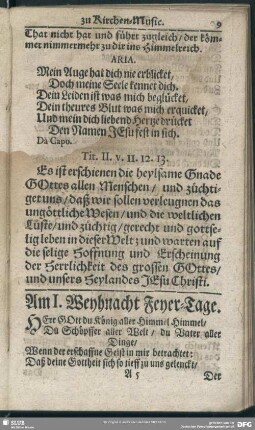 Am I. Weyhnacht Feyer-Tage