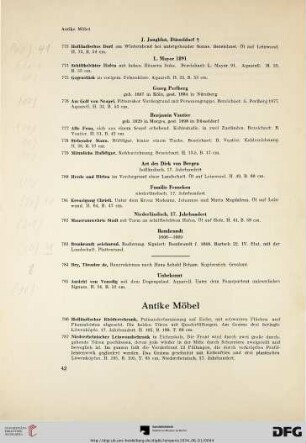 Antike Möbel (Nr. 786-819)