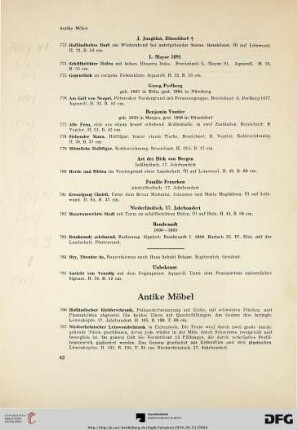 Antike Möbel (Nr. 786-819)