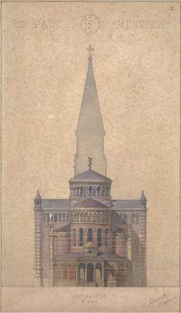 Beisbarth, C; München; St. Paul - Chorseite (Ansicht)