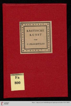Band 7: Bibliothek der Kunstgeschichte: Kretische Kunst