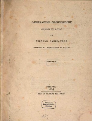 Osservazioni geognostiche institute sul M. Cuccio