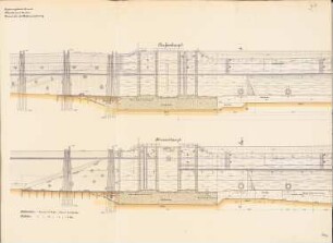 Neue Seeschleuse, Emden: Außenhauupt, Binnenhaupt: Querschnitte 1:200