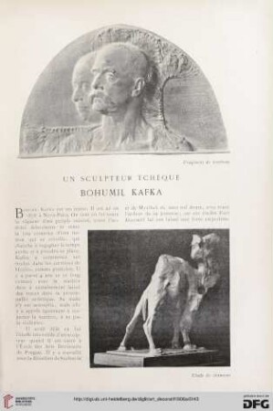 Un sculpteur tchèque : Bohumil Kafka